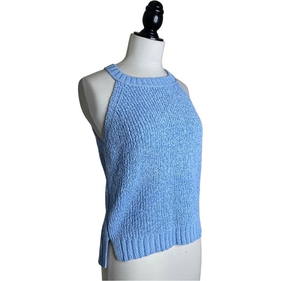 NWT J. Crew All Season Baby Blue Breathable Cotton Blend Sweater Tank - Picture 2 of 6